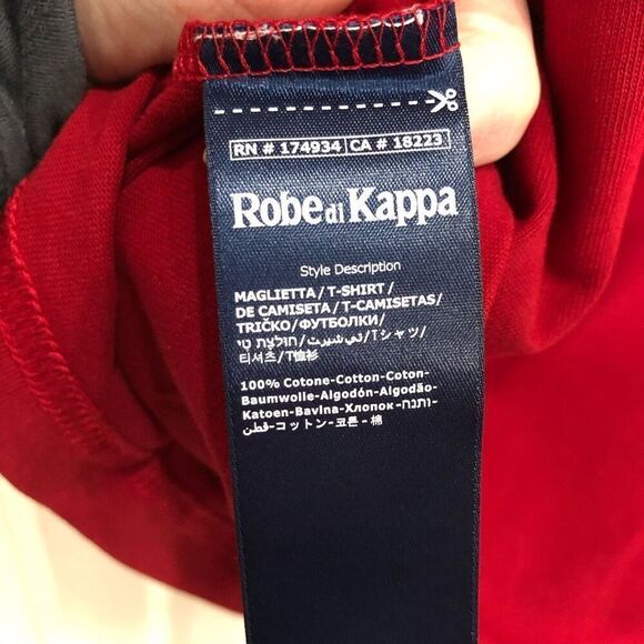 KAPPA X ROBE - NWT - M Sz XXL Giovani Mano Graphic Print Tee in Red Chili Pepper - Picture 11 of 13
